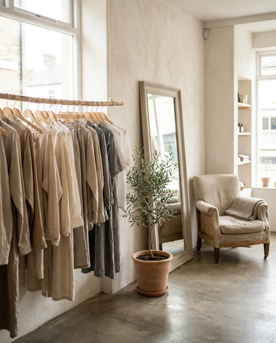 Example post: the inside of a small clothing boutique